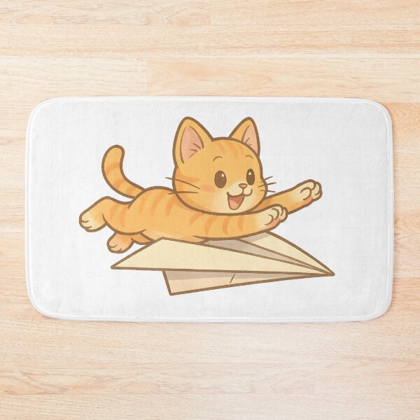 Item preview, Orange Cat Flying on Paper Airplane designed and sold by SassyArtistry.