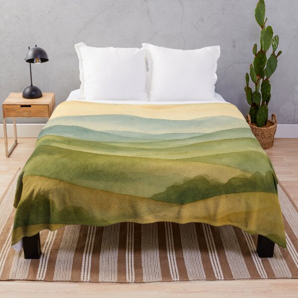 Item preview, Pintura de paisaje de colinas onduladas en acuarela designed and sold by PixelExpressStudio.