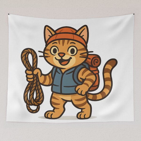 Item preview, Orange Cat Ready for Hiking Adventure designed and sold by SassyArtistry.