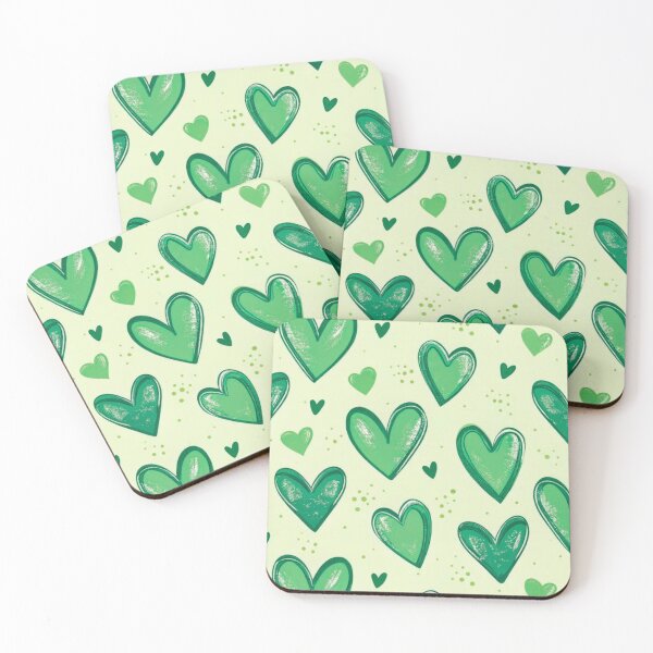 Item preview, Green Heart Pattern Cute Design designed and sold by Kruti Collection.