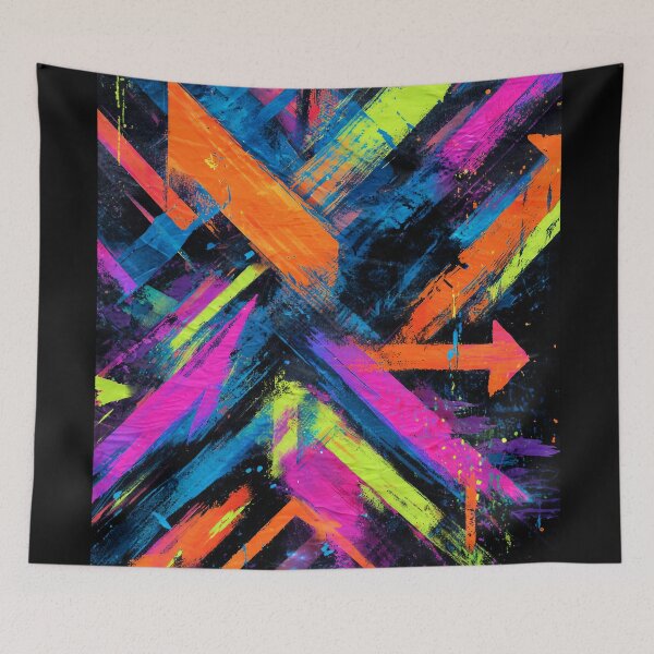Item preview, Graffiti Mural Arrows – Neon Street Art Spraypaint Design designed and sold by Meiersbeste.