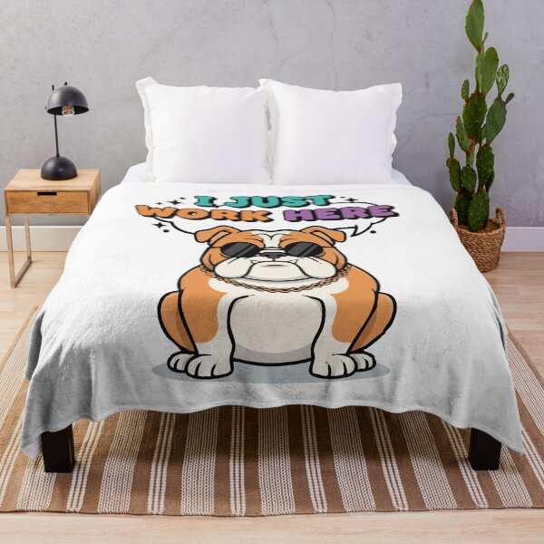 Item preview, Sassy Bulldog "I Just Work Here" Retro Quote  designed and sold by Tong4130.