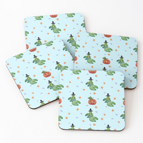 Item preview, Cute Halloween Frog and Pumpkin Pattern designed and sold by thanratdesign.