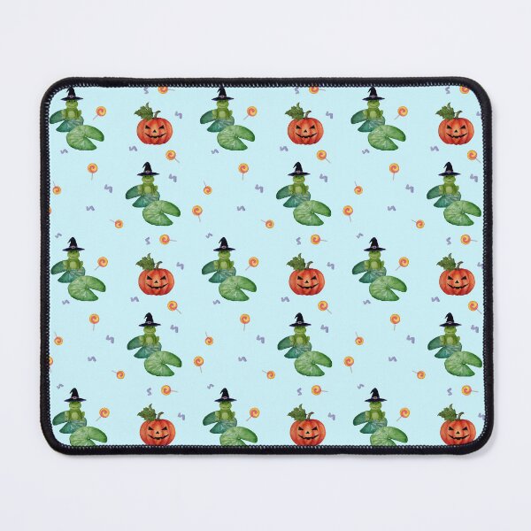 Item preview, Cute Halloween Frog and Pumpkin Pattern designed and sold by thanratdesign.