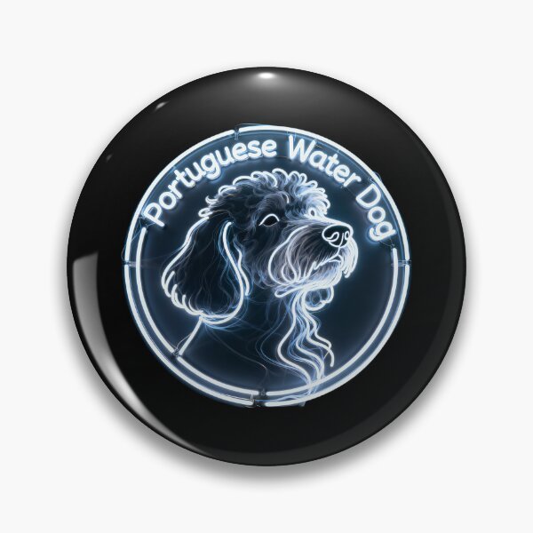 Item preview, Circle Neon Lamp Portuguese Water Dog designed and sold by forget45studio.