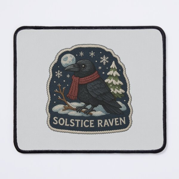 Item preview, Solstice Raven Embroidery Sticker – Mystical Winter Animal Design designed and sold by Nuist25.