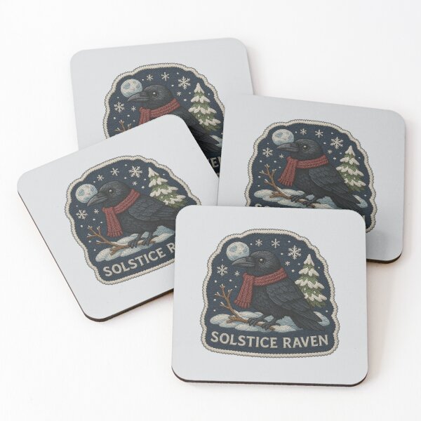 Item preview, Solstice Raven Embroidery Sticker – Mystical Winter Animal Design designed and sold by Nuist25.