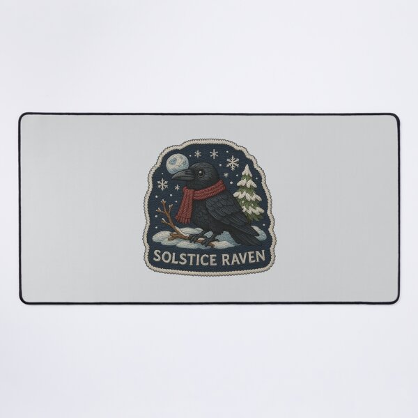 Item preview, Solstice Raven Embroidery Sticker – Mystical Winter Animal Design designed and sold by Nuist25.