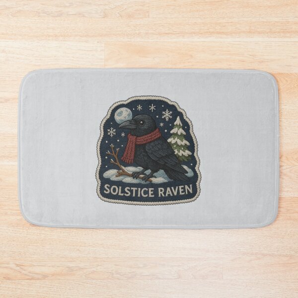 Item preview, Solstice Raven Embroidery Sticker – Mystical Winter Animal Design designed and sold by Nuist25.