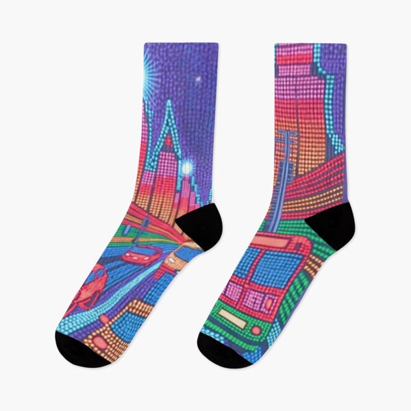 Item preview, Vibrant Night City – Colorful Lights and Road designed and sold by Syrupulse.