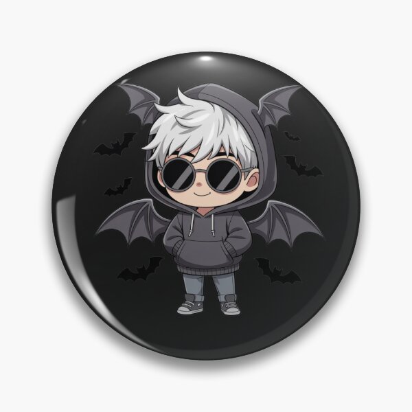 Item preview, Chibi Anime Bat Boy with White Hair | Kawaii Spooky Cartoon Design designed and sold by ColorSplash123.