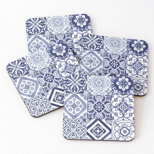 Item preview, Blue Mosaic Tile Pattern Art designed and sold by 0606PM.
