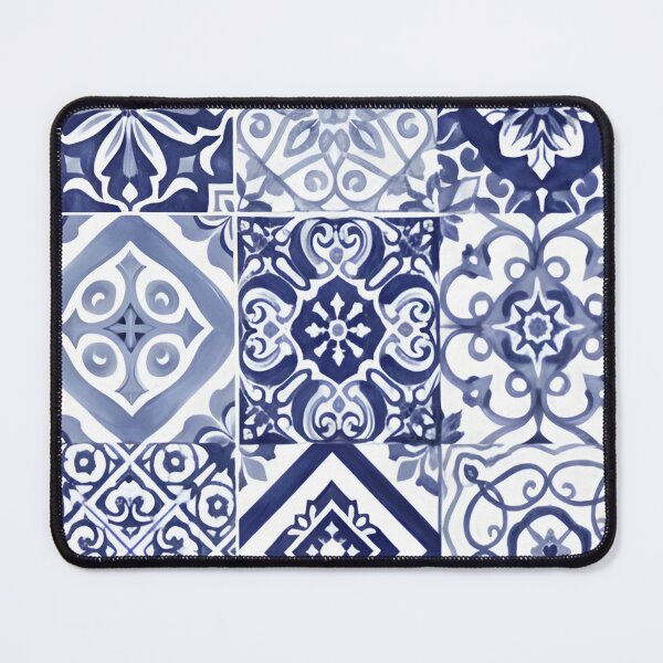 Item preview, Blue Mosaic Tile Pattern Art designed and sold by 0606PM.