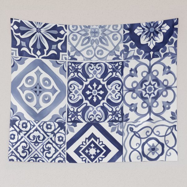 Item preview, Blue Mosaic Tile Pattern Art designed and sold by 0606PM.
