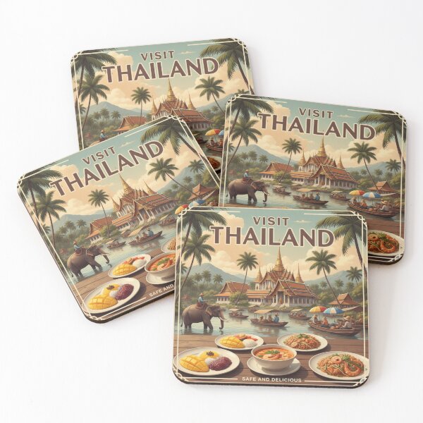 Item preview, Thai Food Poster – Pad Thai, Tom Yum & Mango Sticky Rice designed and sold by RainbowandNoon.