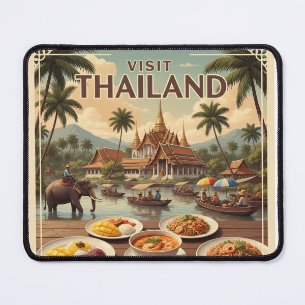 Item preview, Thai Food Poster – Pad Thai, Tom Yum & Mango Sticky Rice designed and sold by RainbowandNoon.