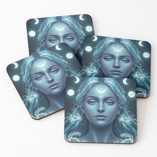 Item preview, Cancer Goddess – Moon & Ocean Zodiac Art designed and sold by Neuroscribble.