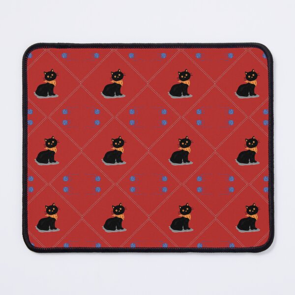 Item preview, Black Cat and Yarn Seamless Pattern designed and sold by thanratdesign.