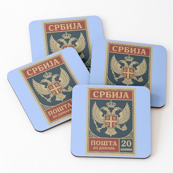 Item preview, Vintage Serbia Postage Stamp | Double-Headed Eagle Coat of Arms Design designed and sold by Travellerz.