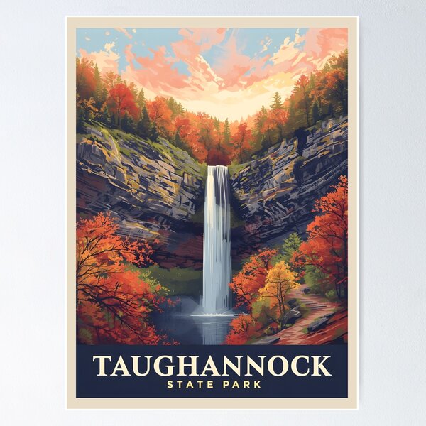 Artikelvorschau, Eine Vintage-Illustration des Taughannock Falls State Park - New York entworfen und verkauft von GoodOldVintage.