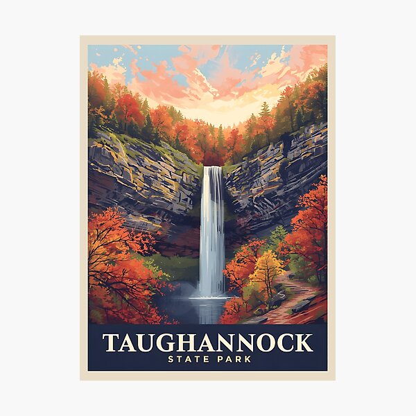 Item preview, A Vintage Illustration of Taughannock Falls State Park - New York  designed and sold by GoodOldVintage.
