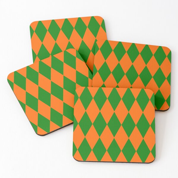Item preview, Orange Green Harlequin Diamonds Checkers Design  designed and sold by PatternTitan.