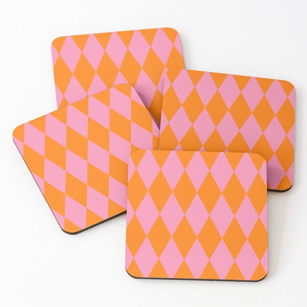 Item preview, Orange Pink Harlequin Diamonds Checkers Design  designed and sold by PatternTitan.
