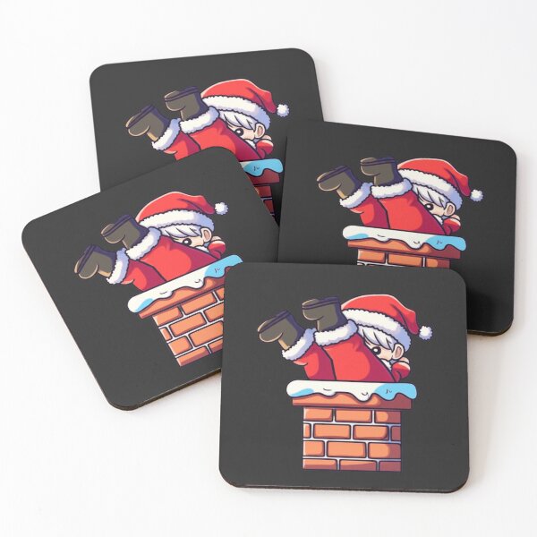 Item preview, Funny Chibi Anime Boy Stuck in Chimney as Santa | Kawaii Christmas Cartoon Design designed and sold by ColorSplash123.