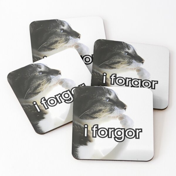 Item preview,  Funny Silly Cat Meme I Forgor Cringe Brainrot Meme designed and sold by Adamarrington.