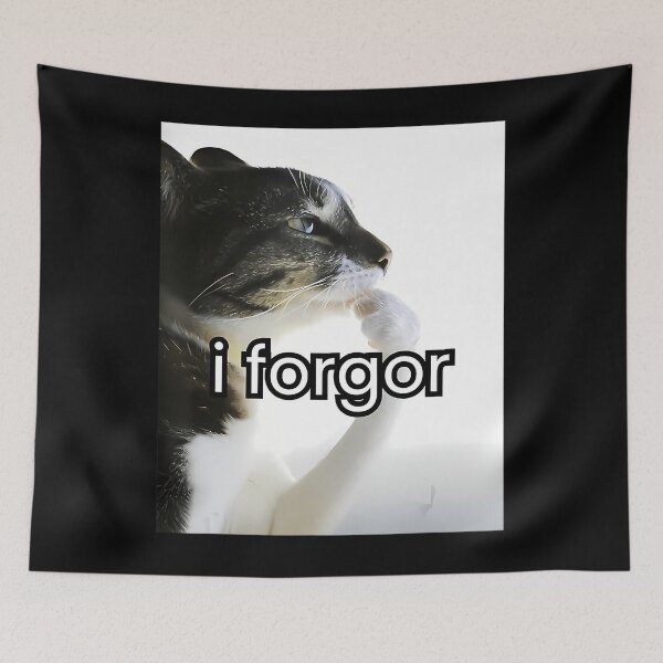 Item preview,  Funny Silly Cat Meme I Forgor Cringe Brainrot Meme designed and sold by Adamarrington.