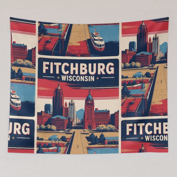 Item preview, Fitchburg Wisconsin 1950s USA Vintage Travel Tourism designed and sold by TravelersGems.