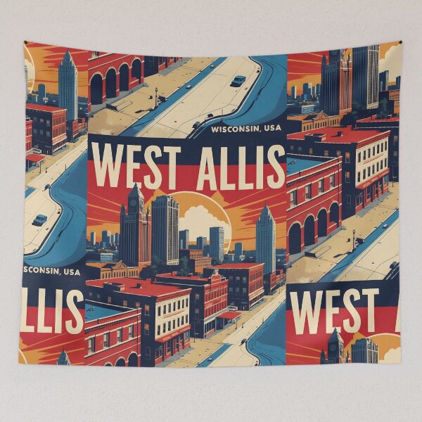 Item preview, West Allis Wisconsin 1950s USA Vintage Travel Tourism designed and sold by TravelersGems.