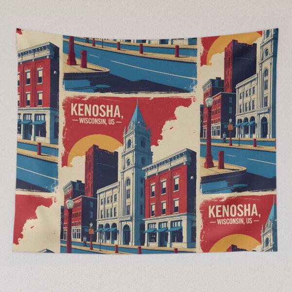 Item preview, Kenosha Wisconsin 1950s USA Vintage Travel Tourism designed and sold by TravelersGems.