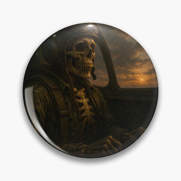 Item preview, Dead Pilot at Sunset – Skeleton Aviator Art designed and sold by WinkWild.
