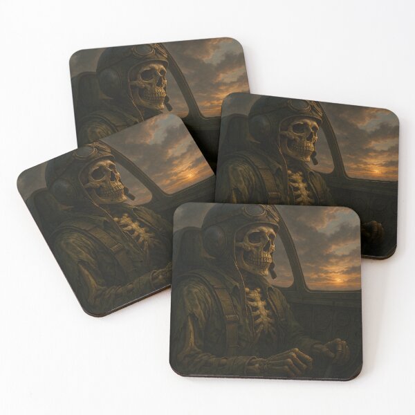 Item preview, Dead Pilot at Sunset – Skeleton Aviator Art designed and sold by WinkWild.