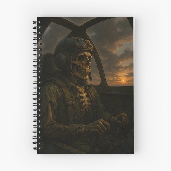 Item preview, Dead Pilot at Sunset – Skeleton Aviator Art designed and sold by WinkWild.