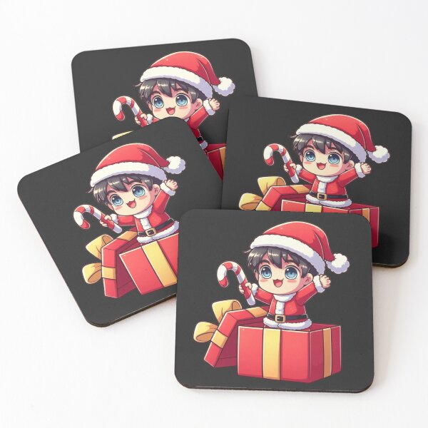 Item preview, Funny Chibi Anime Boy Popping Out of Christmas Gift Box | Kawaii Holiday Cartoon Design designed and sold by ColorSplash123.