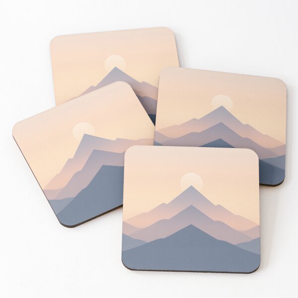 Item preview, Pastel Dawn Geometry — Minimalist Mountain Silhouettes designed and sold by VoidBloom Studio.