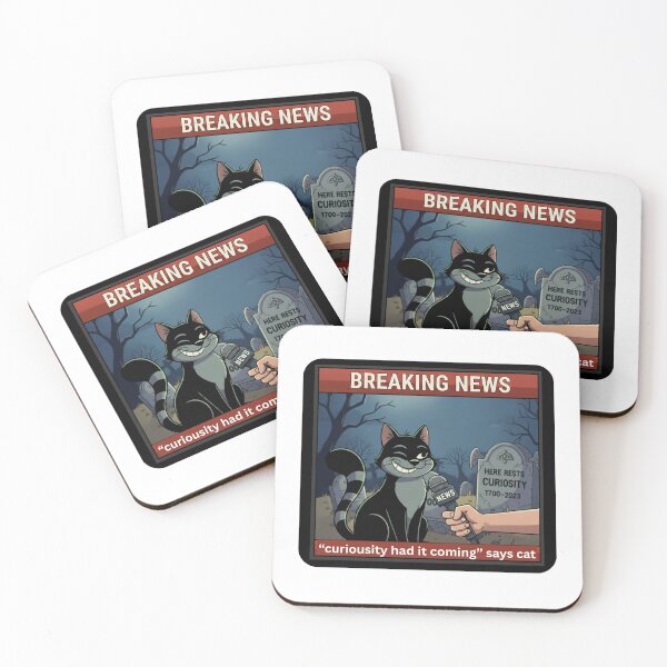 Item preview, Cat and curiousity designed and sold by Pop, Culture and Stuff.