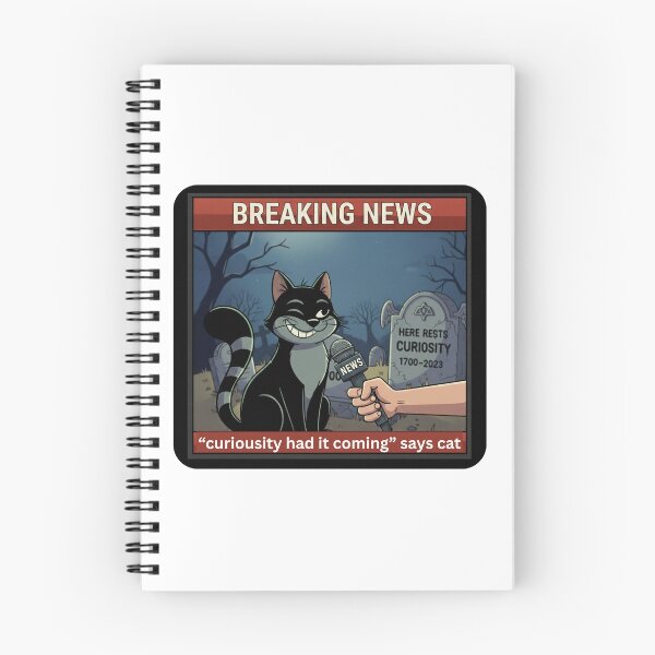 Item preview, Cat and curiousity designed and sold by Pop, Culture and Stuff.
