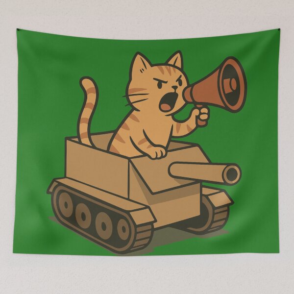 Item preview, Angry Cat Commander in a Tank | Silly Paws Studio designed and sold by SillyPawsStudio.