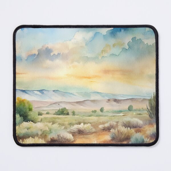 Item preview, Sagebrush Desert Watercolor Landscape designed and sold by AntiqueWhiteArt.