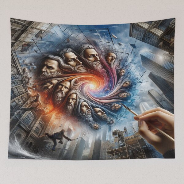 Item preview, Cosmic Renaissance – Faces in Transition, Painted Between Time, City and Starlight designed and sold by FotoworldEdel.
