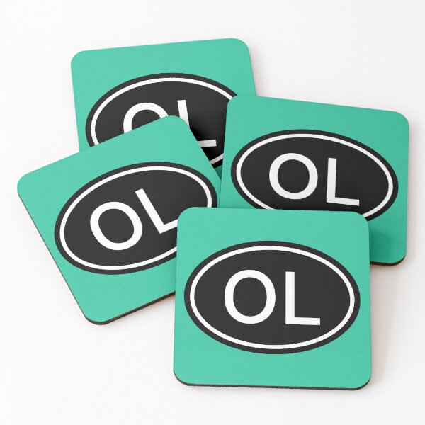 Item preview, OL Initials Monogram Oval White Letters designed and sold by Jeallan Designs.