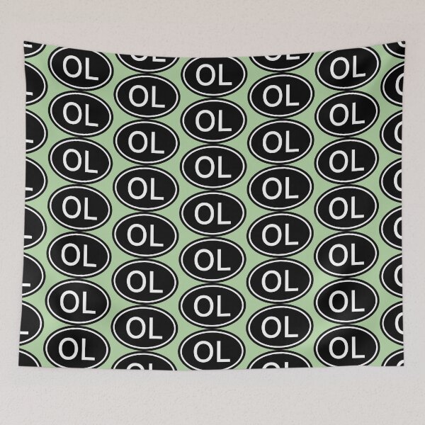 Item preview, OL Initials Monogram Oval White Letters designed and sold by Jeallan Designs.