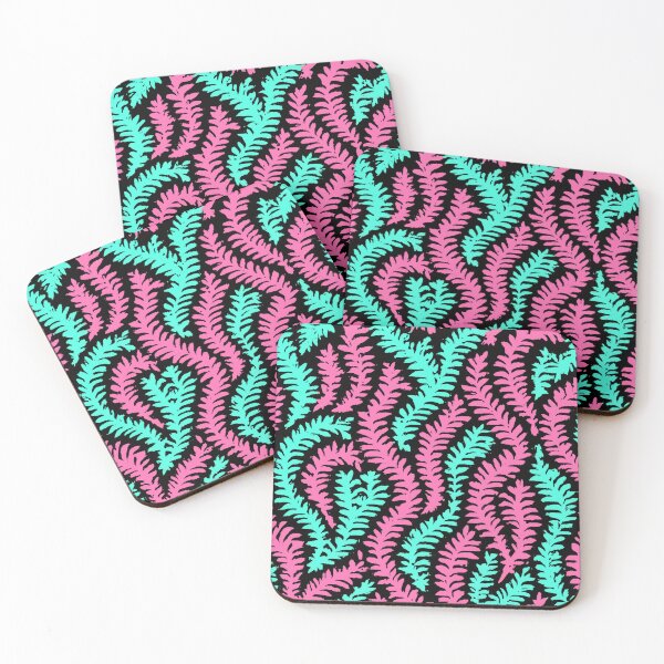 Item preview, Pink and Mint Fern Seamless Pattern Transparent Background designed and sold by SassyArtistry.