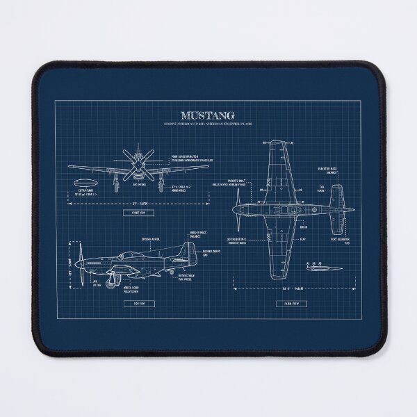 Item preview, Mustang: North American P-51D Horizontal (Navy Blueprint) designed and sold by BGALAXY.