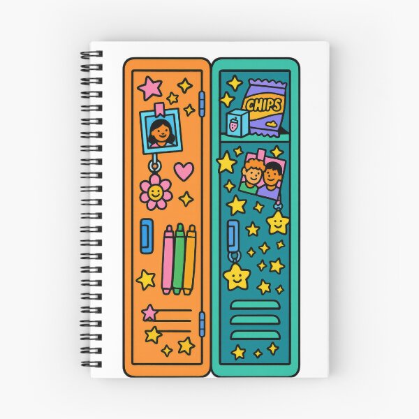 Item preview, Back to school themed colorful locker design with photos and stars, background, AI generated designed and sold by dvoevnore.