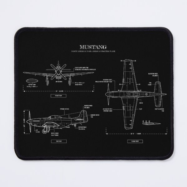 Item preview, Mustang: North American P-51D Horizontal (White Stencil - No Background) designed and sold by BGALAXY.