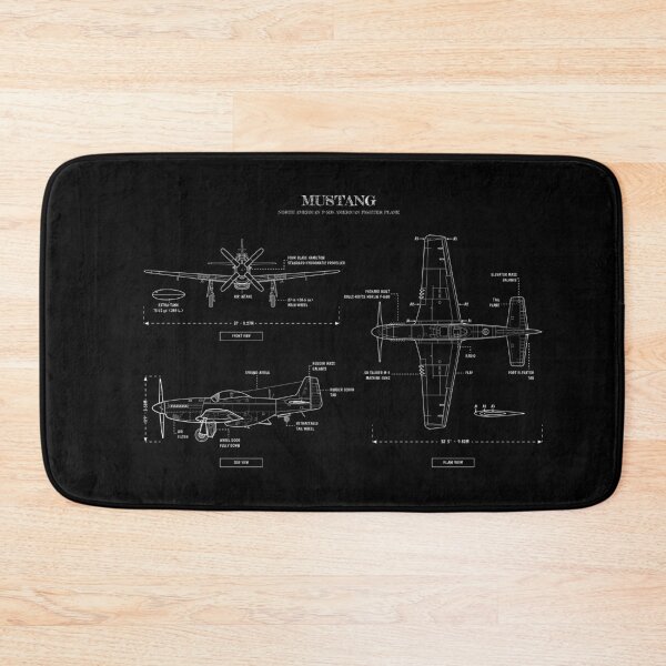 Item preview, Mustang: North American P-51D Horizontal (White Stencil - No Background) designed and sold by BGALAXY.